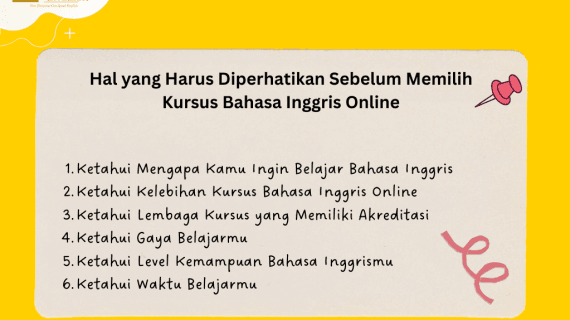 hal yang harus diperhatikan sebelum memilih kursus bahasa inggris online