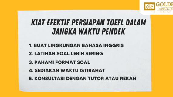 5 Kiat Sukses Persiapan Tes TOEFL dalam Jangka Pendek