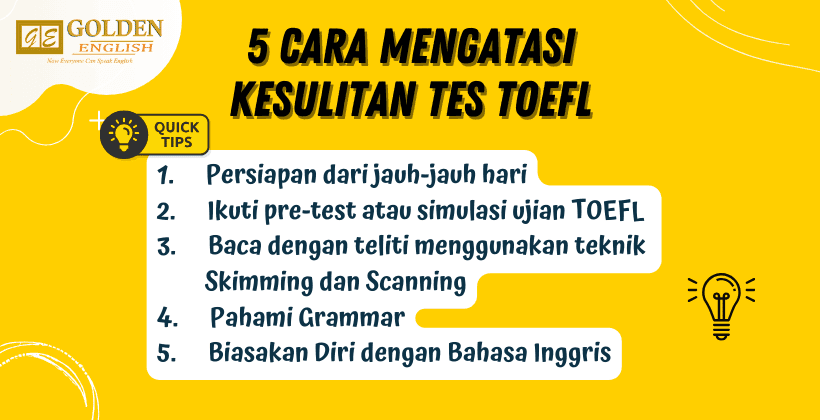 Sulit Menghadapi Tes TOEFL? Simak 5 Tips Berikut ini!