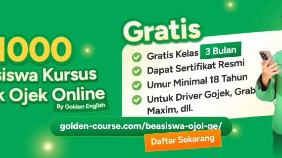1000 Ojol Dapat Kursus Gratis dari Golden English