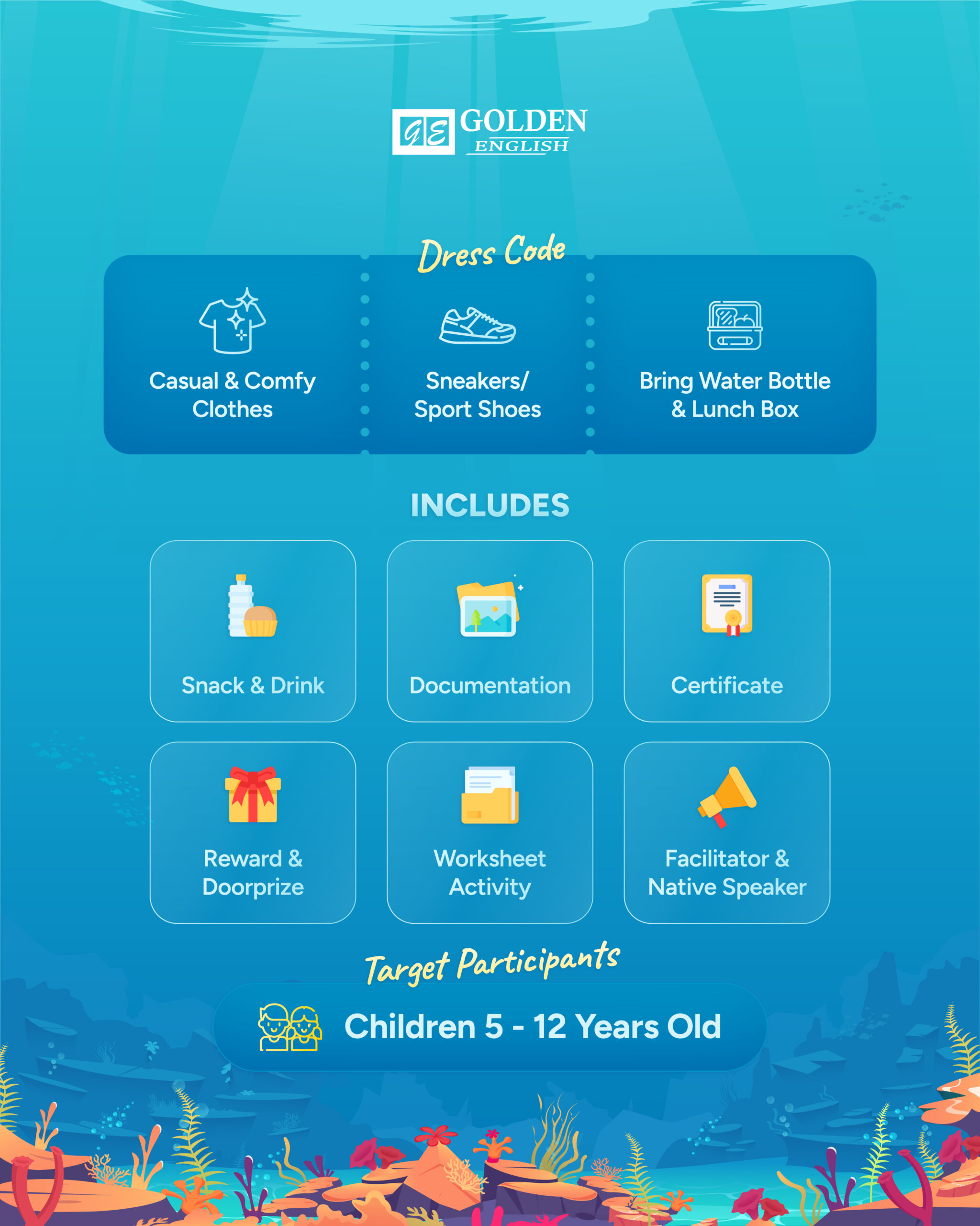 Poster Golden EduVenture di BXSEA Aquarium, Bintaro Jaya Xchange Mall Tangerang Selatan, Sabtu 6 Juni 2026, pukul 08.00 sampai 13.00 WIB