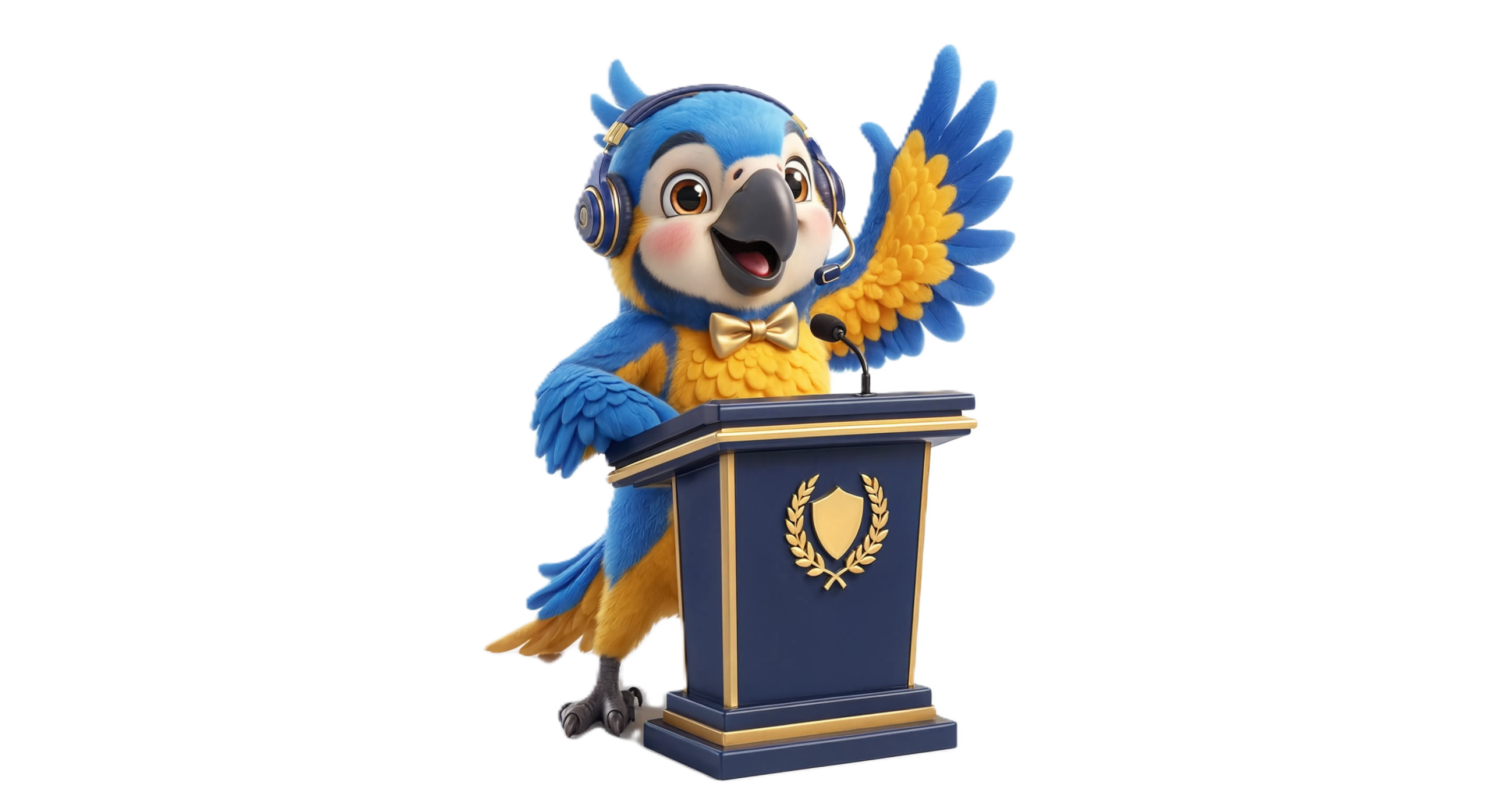 Maskot Golden English Championship — sesi debat hari pertama