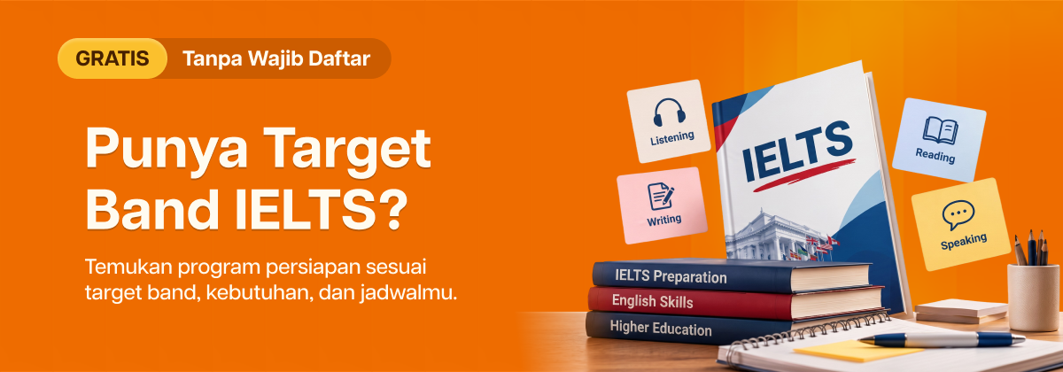 Konsultasi gratis program persiapan IELTS sesuai target band